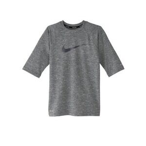 Nike Kids Dri-FIT Gray Heather 1/2 Sleeve Athletic Shirt Size 14/16 SWIM UPF‎ 40